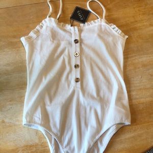 White Button Up Bodysuit